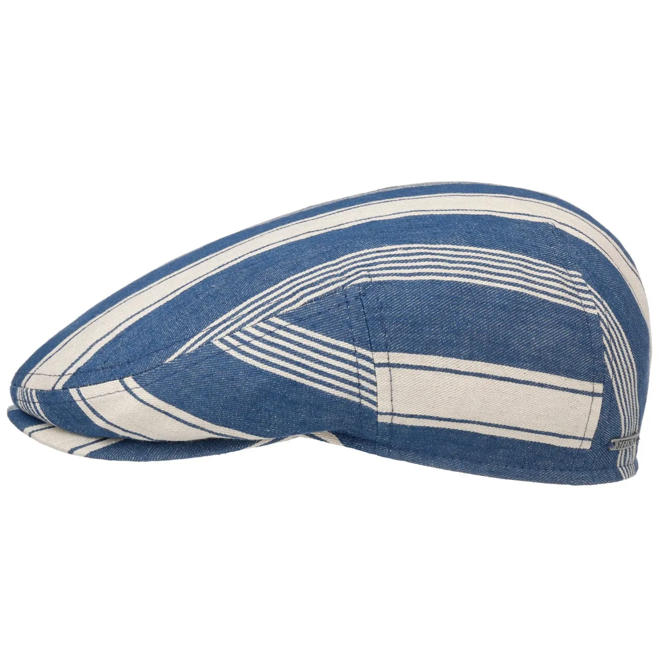 Kent Twotone Stripes Flat Cap by Stetson