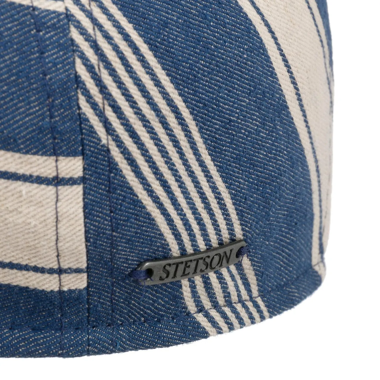 Kent Twotone Stripes Flat Cap by Stetson