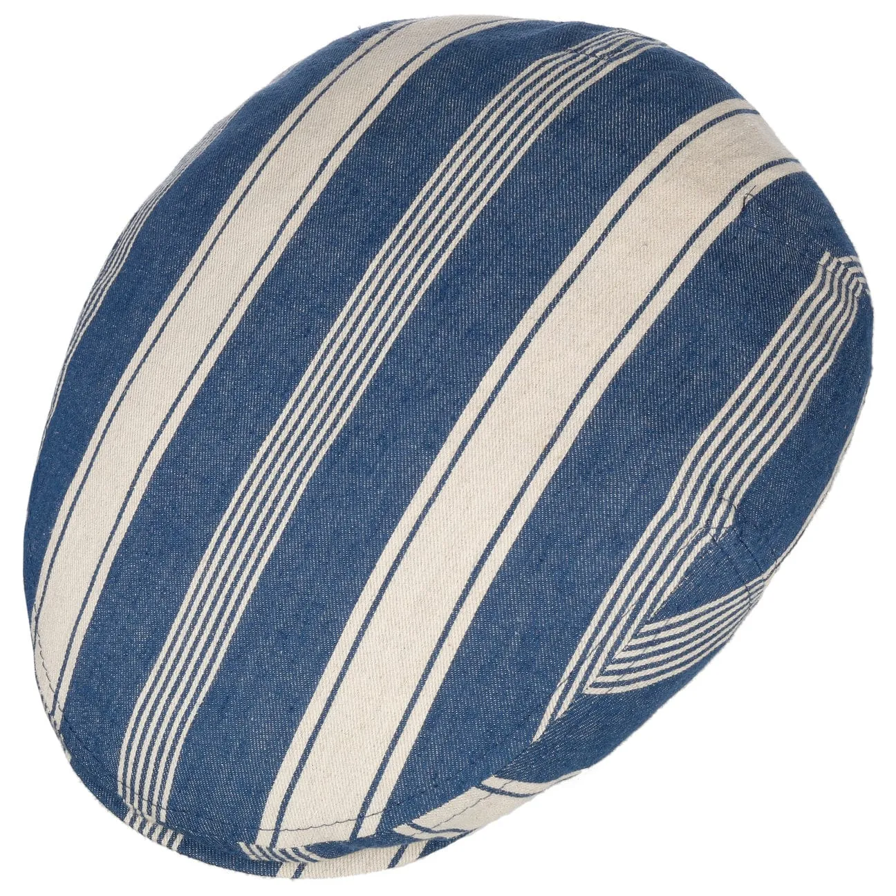 Kent Twotone Stripes Flat Cap by Stetson