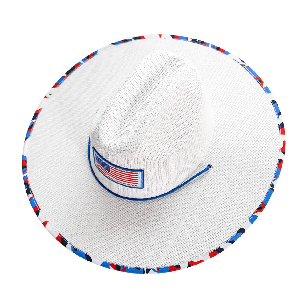 Keys Straw Hat | USA Military Camo | White