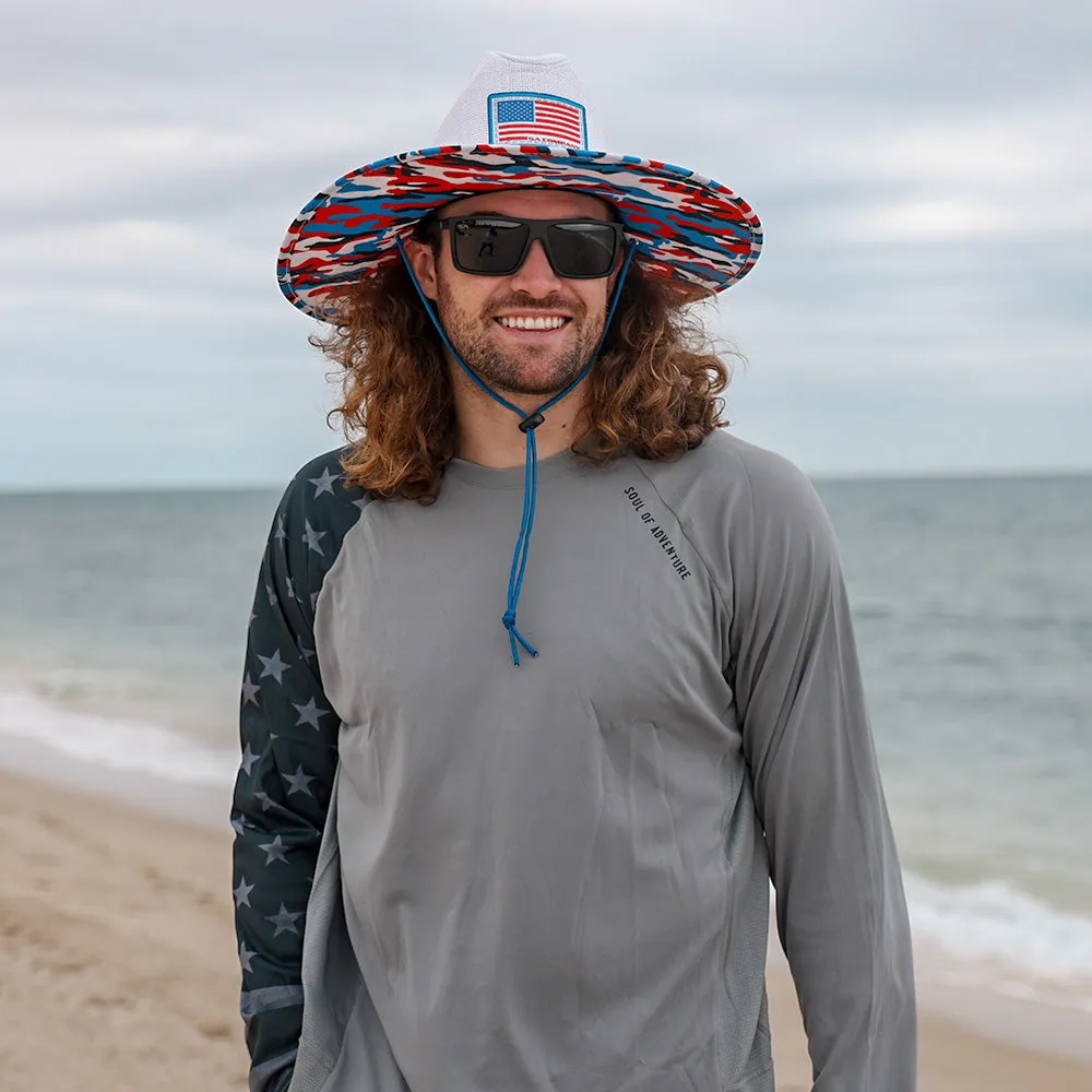Keys Straw Hat | USA Military Camo | White