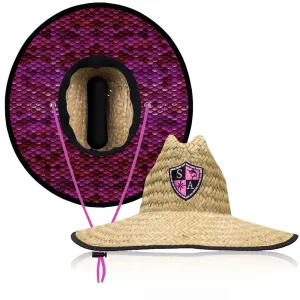 Kids Under Brim Straw Hat | Mermaid Scales Pink