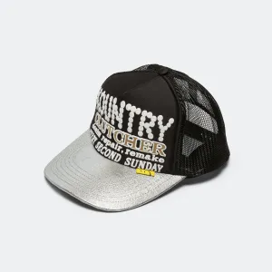 KOUNTRY PEARL Clutcher Silver Brim Truck Cap - Black