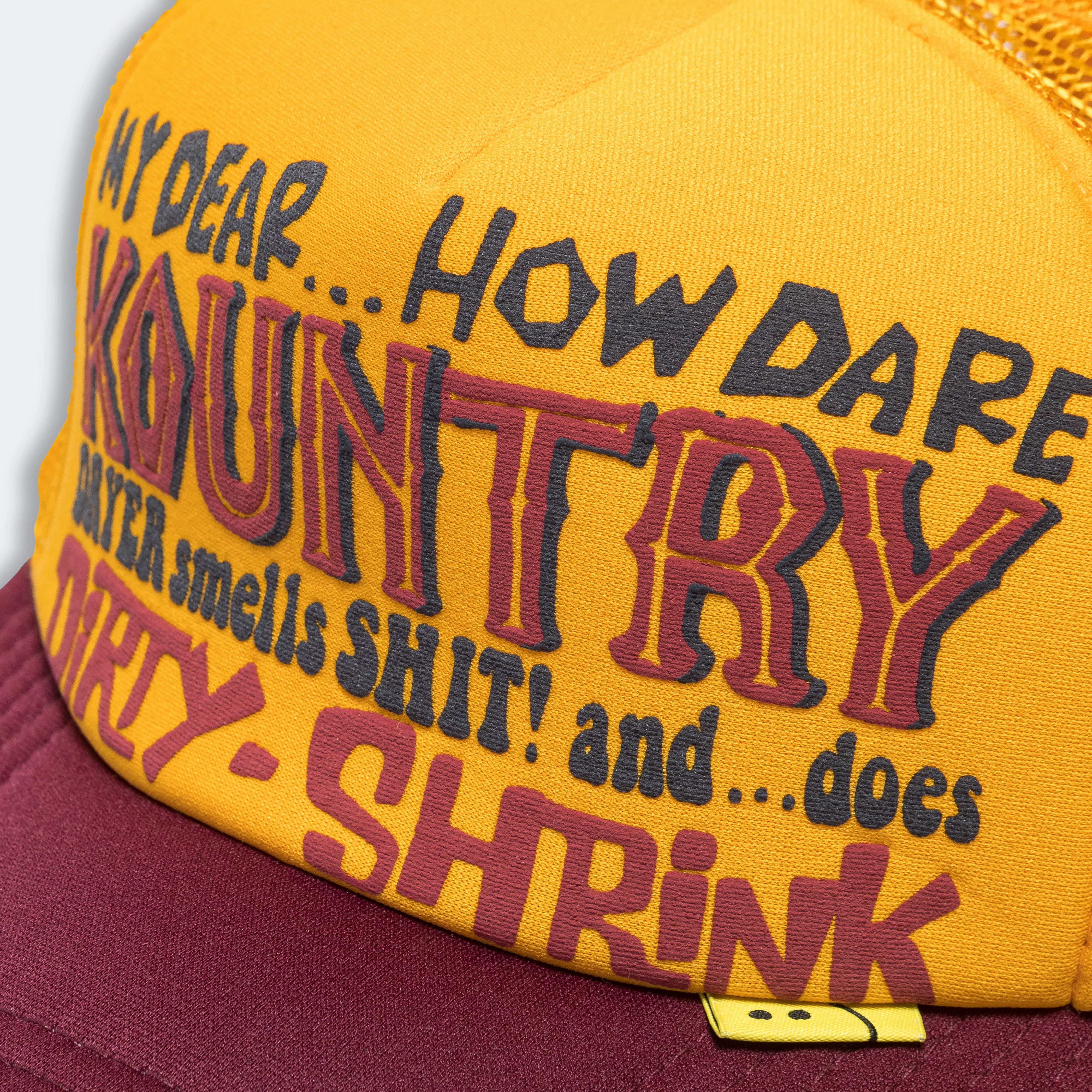 KOUNTRY DIRTY SHRINK Trucker CAP - Gold x Burgundy