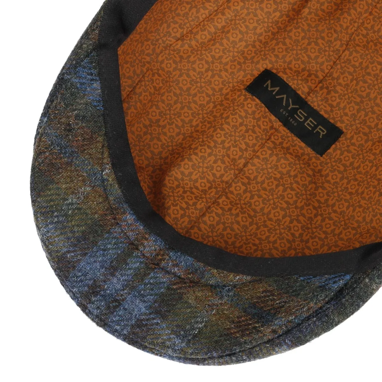 Lennart Check Shetland Flat Cap by Mayser