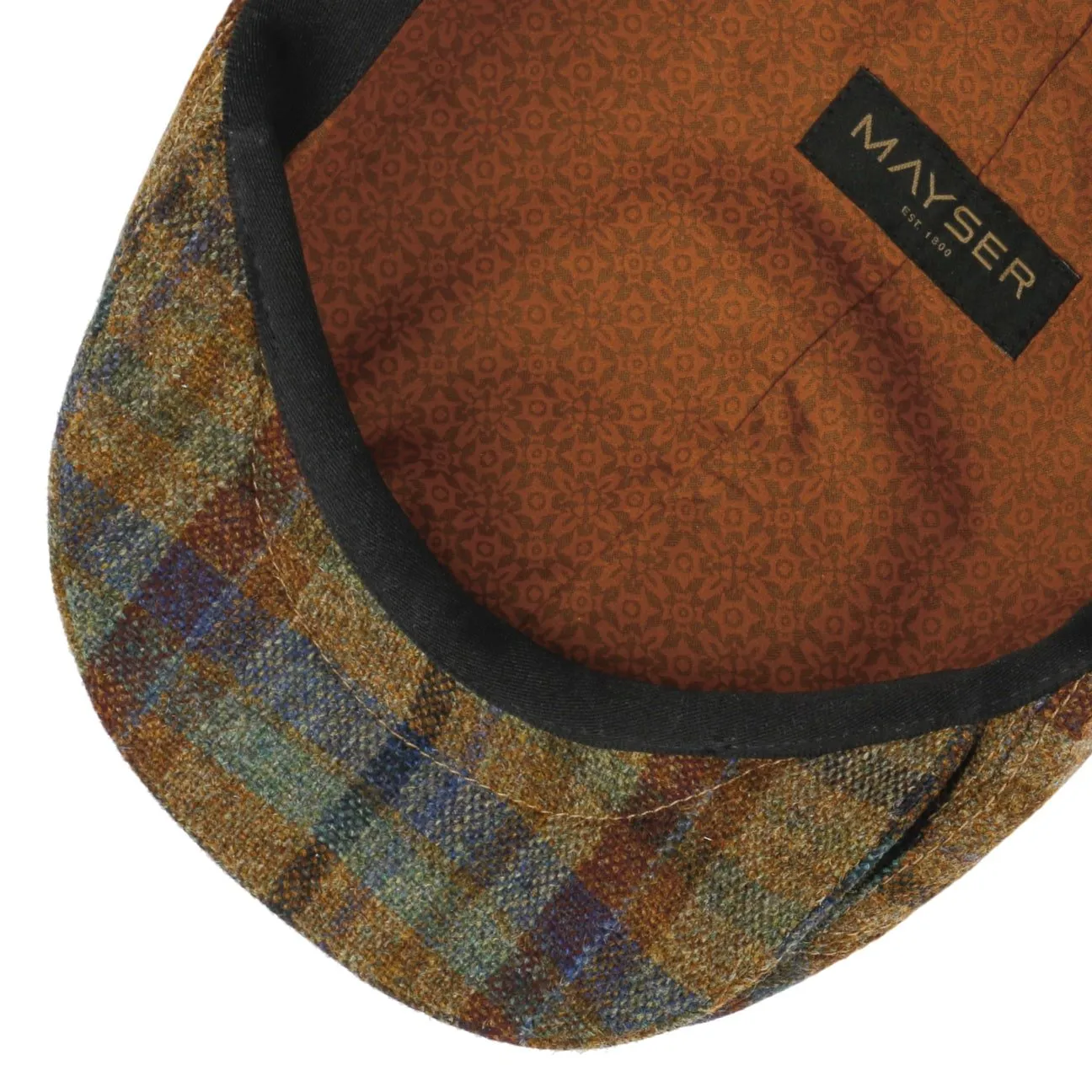 Lennart Check Shetland Flat Cap by Mayser