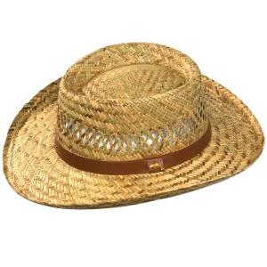 Lindu Straw Vented Gambler Hat by Broner