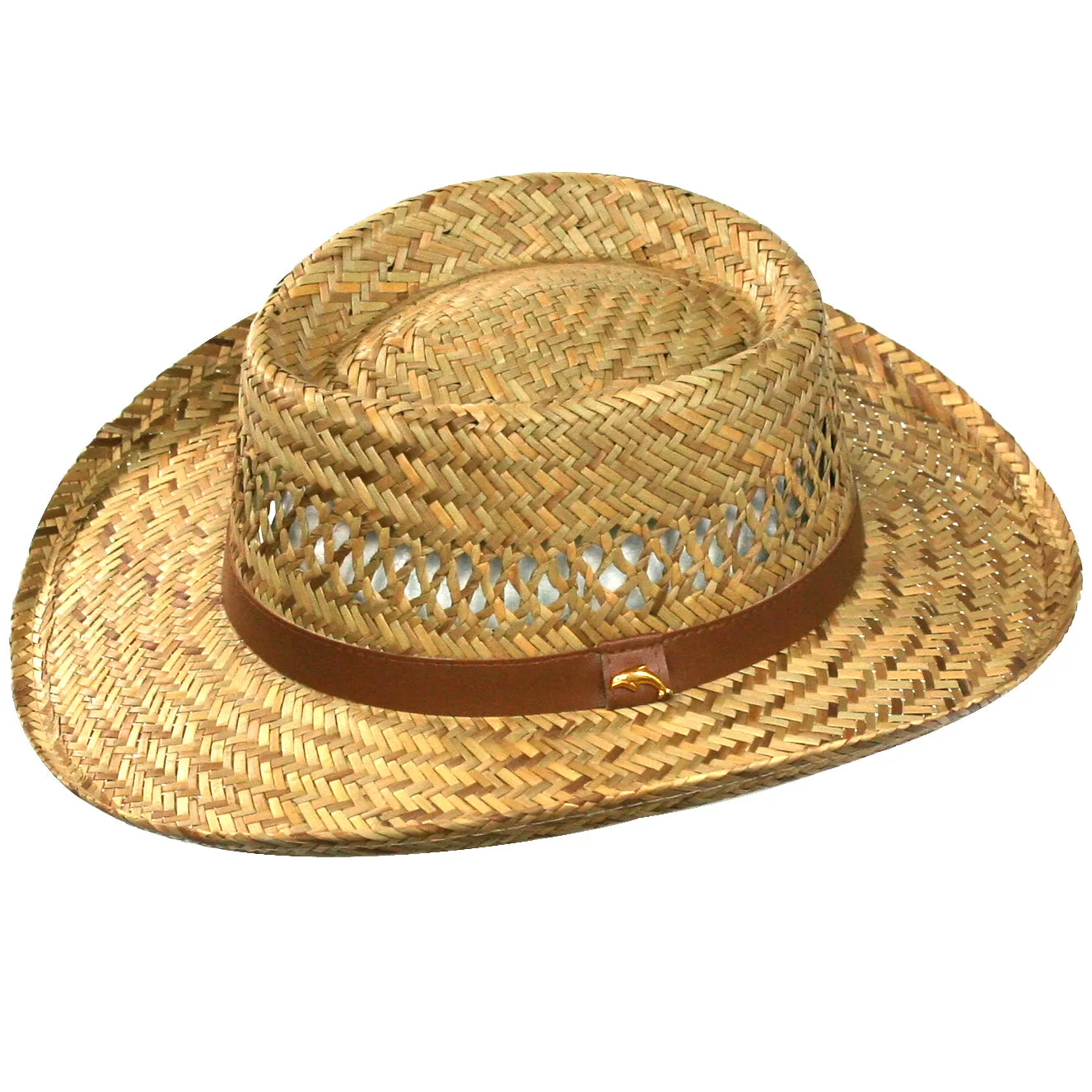 Lindu Straw Vented Gambler Hat by Broner