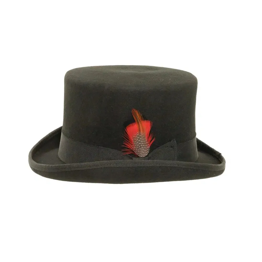 Majestic | Mens Wool Top Hat with Carriage Hat Band