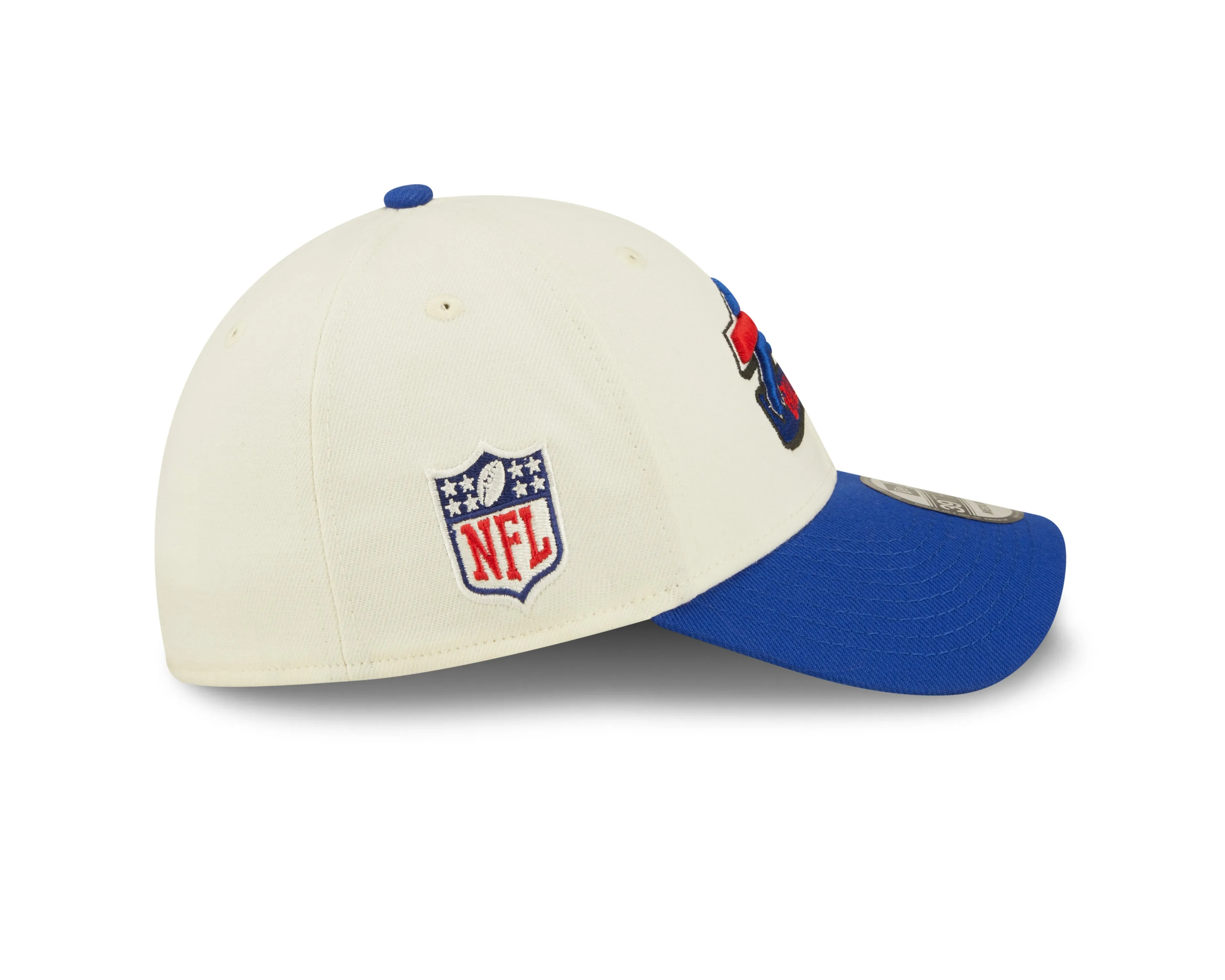 Men's Buffalo Bills New Era Cream/Royal 2022 Sideline 39THIRTY Flex Hat