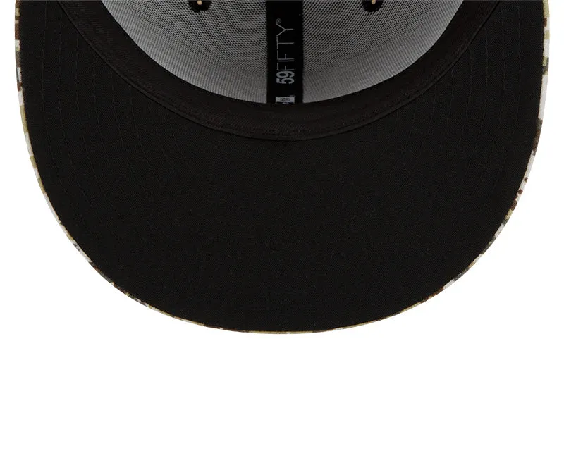 Men's Chicago Bears C Logo New Era Black/Camo 2021 NFL Sideline Salute To Service 59FIFTY Fitted Hat