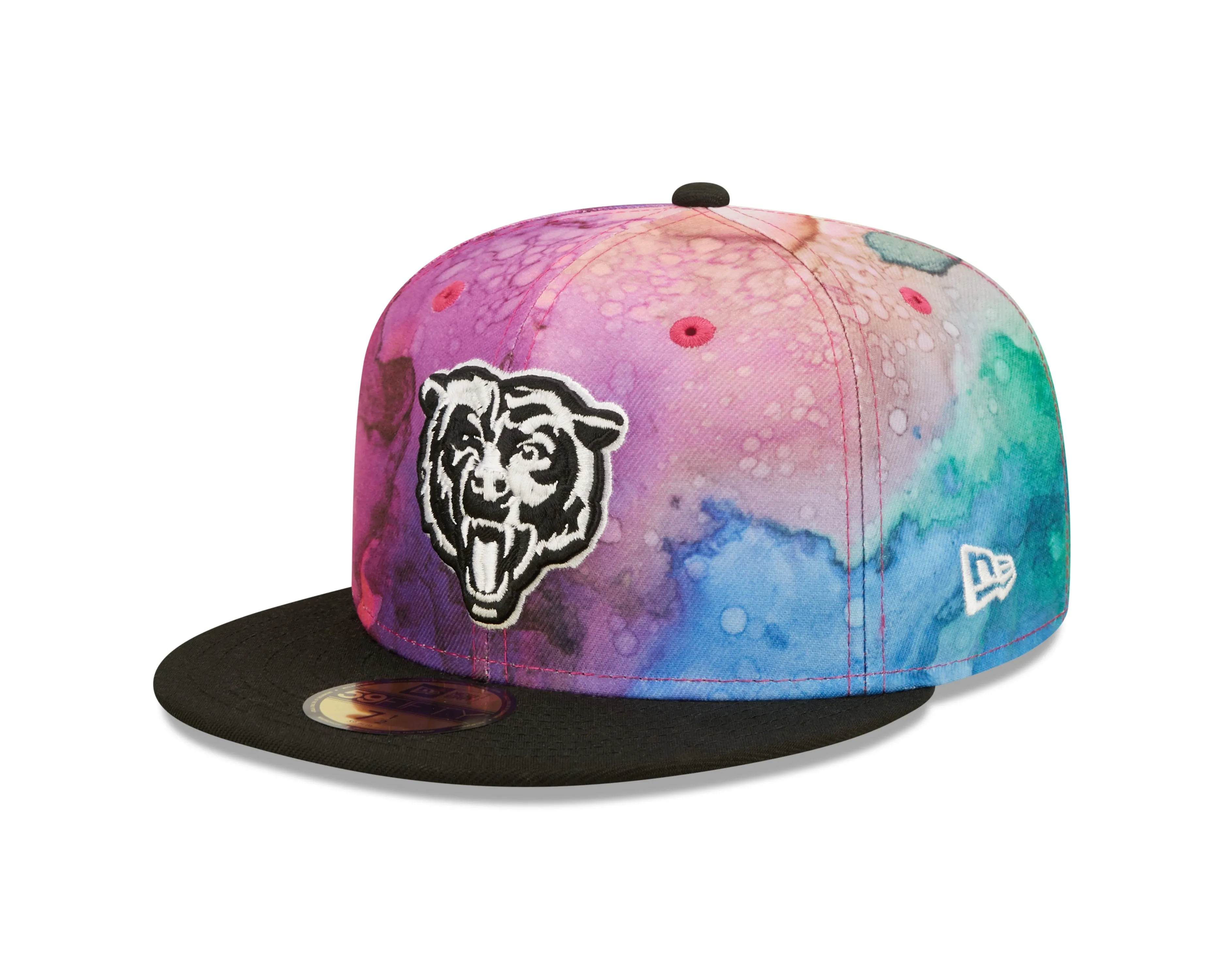 Men's Chicago Bears New Era 2022 Crucial Catch NFL Mascot Logo Multi Color Ink 59FIFTY Fitted Hat