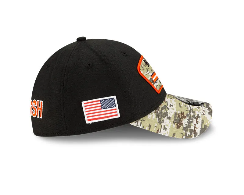 Men's Chicago Bears New Era Black 2021 Salute to Service "B" Logo 39THIRTY Flex Hat