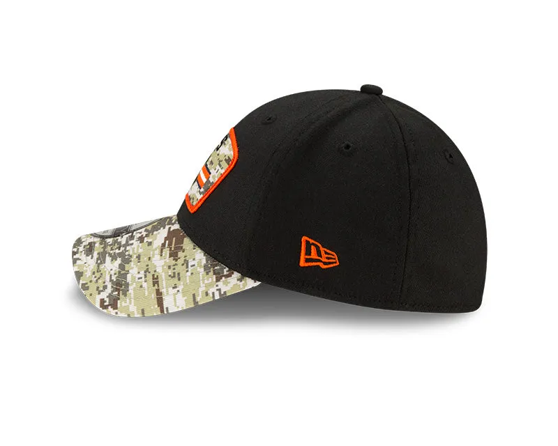 Men's Chicago Bears New Era Black 2021 Salute to Service "B" Logo 39THIRTY Flex Hat