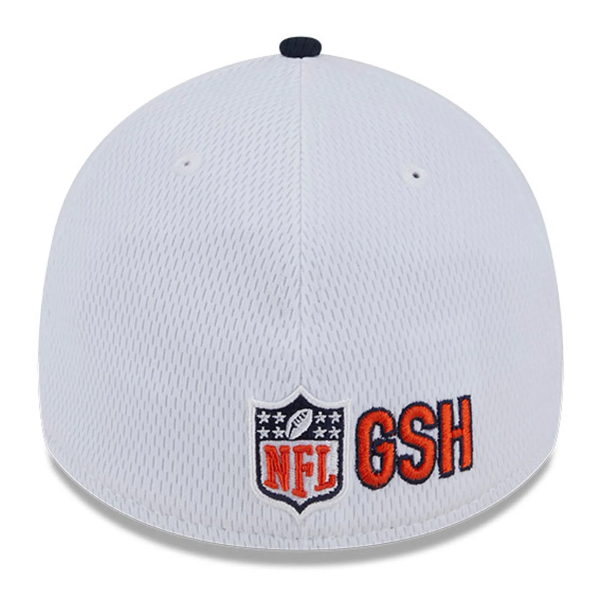 Men's Chicago Bears Secondary Logo New Era White/Navy 2023 Sideline 39THIRTY Flex Hat