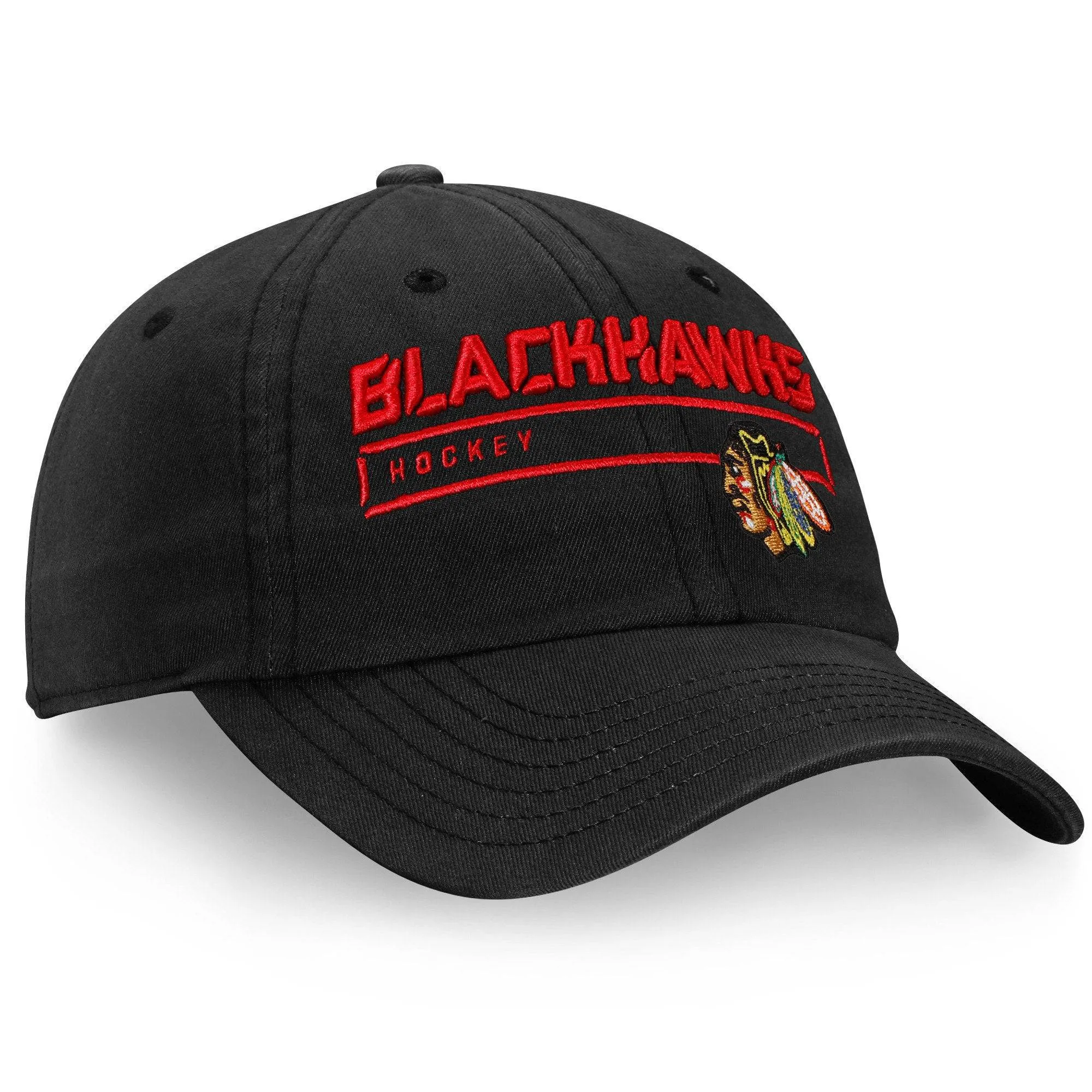 Men's Chicago Blackhawks Fanatics Branded Black Authentic Pro Rinkside Fundamental Adjustable Hat