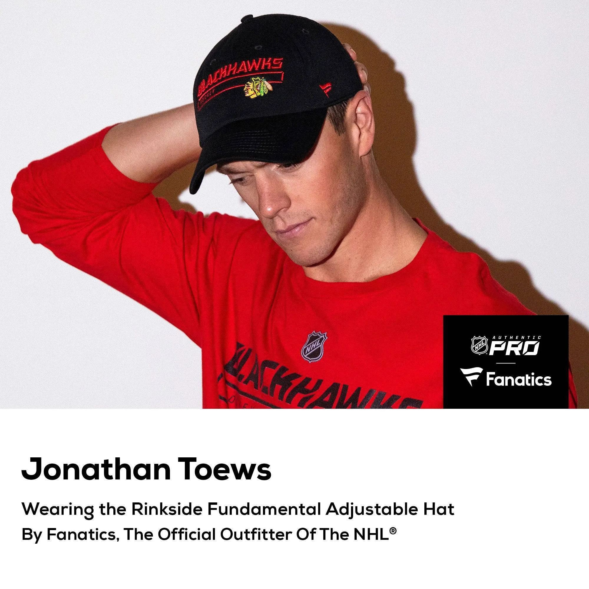 Men's Chicago Blackhawks Fanatics Branded Black Authentic Pro Rinkside Fundamental Adjustable Hat