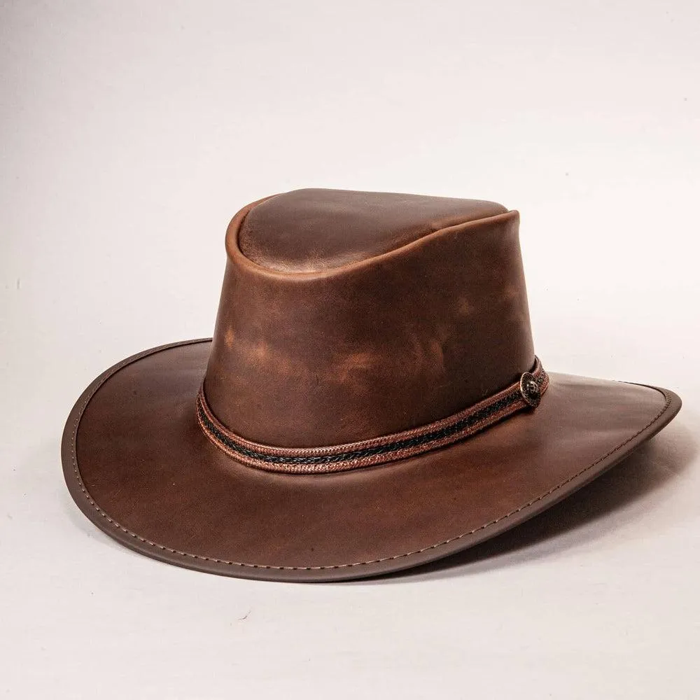 Midnight Rider | Womens Leather Outback Hat