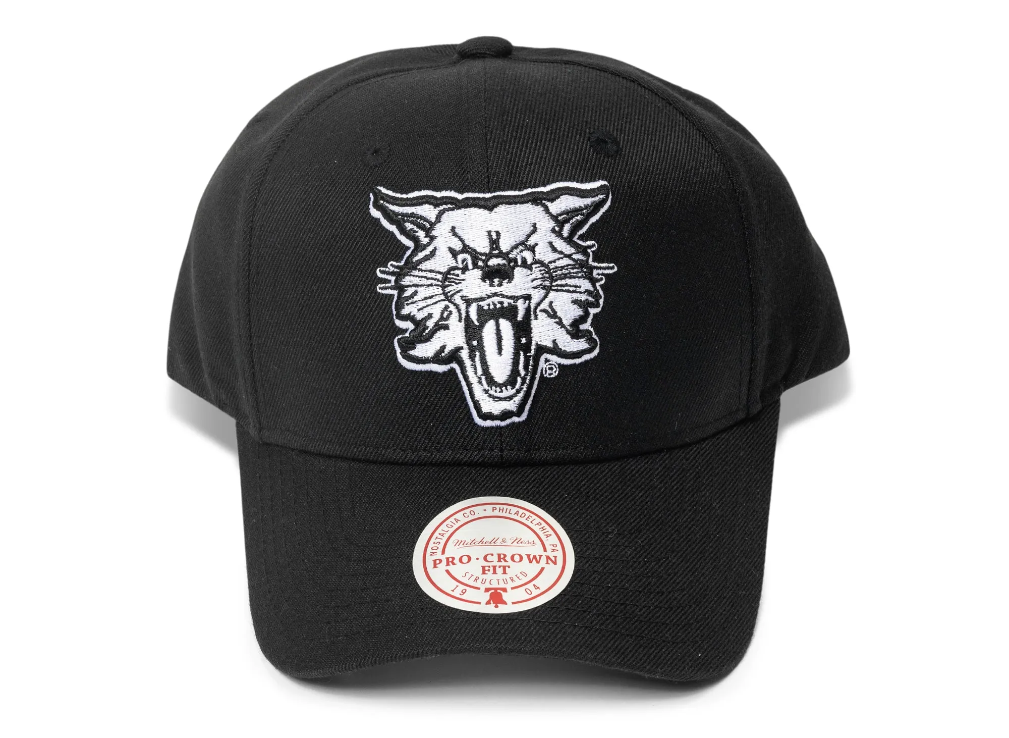 Mitchell & Ness NCAA Kentucky Wildcats Blackout Cat Head Pro Crown Snapback Hat xld