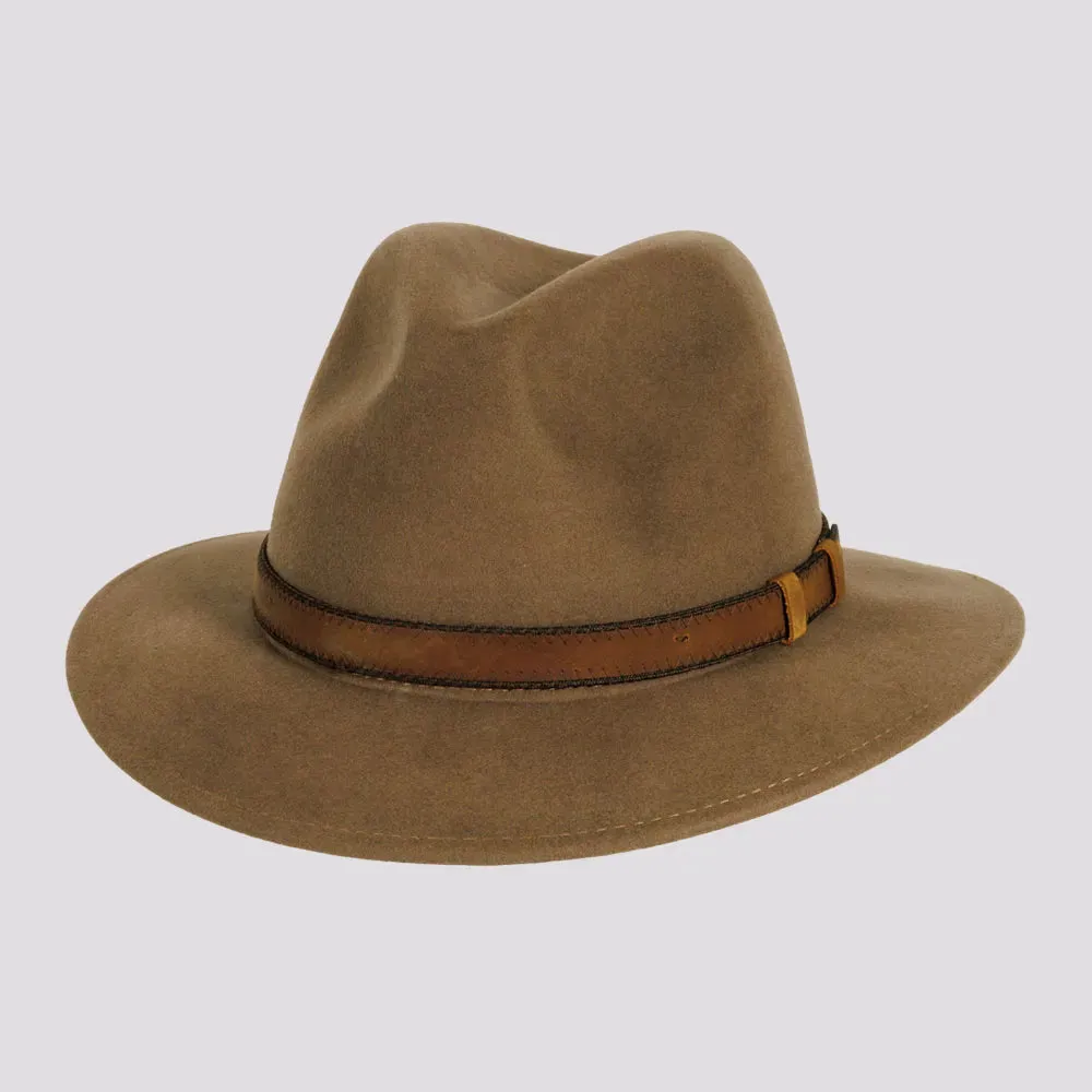 Moab | Womens Crushable Wool Felt Safari Hat with Leather Band