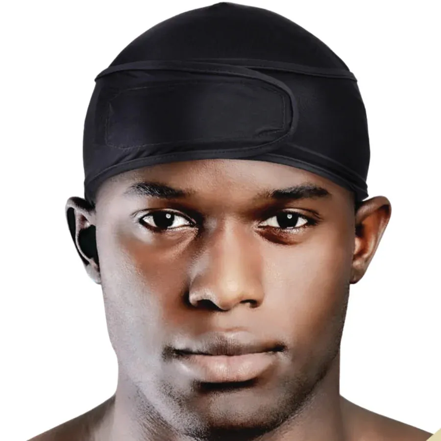 Mr. Durag Spandex Velcro Compress Wave Cap - Black