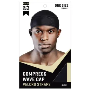 Mr. Durag Spandex Velcro Compress Wave Cap - Black