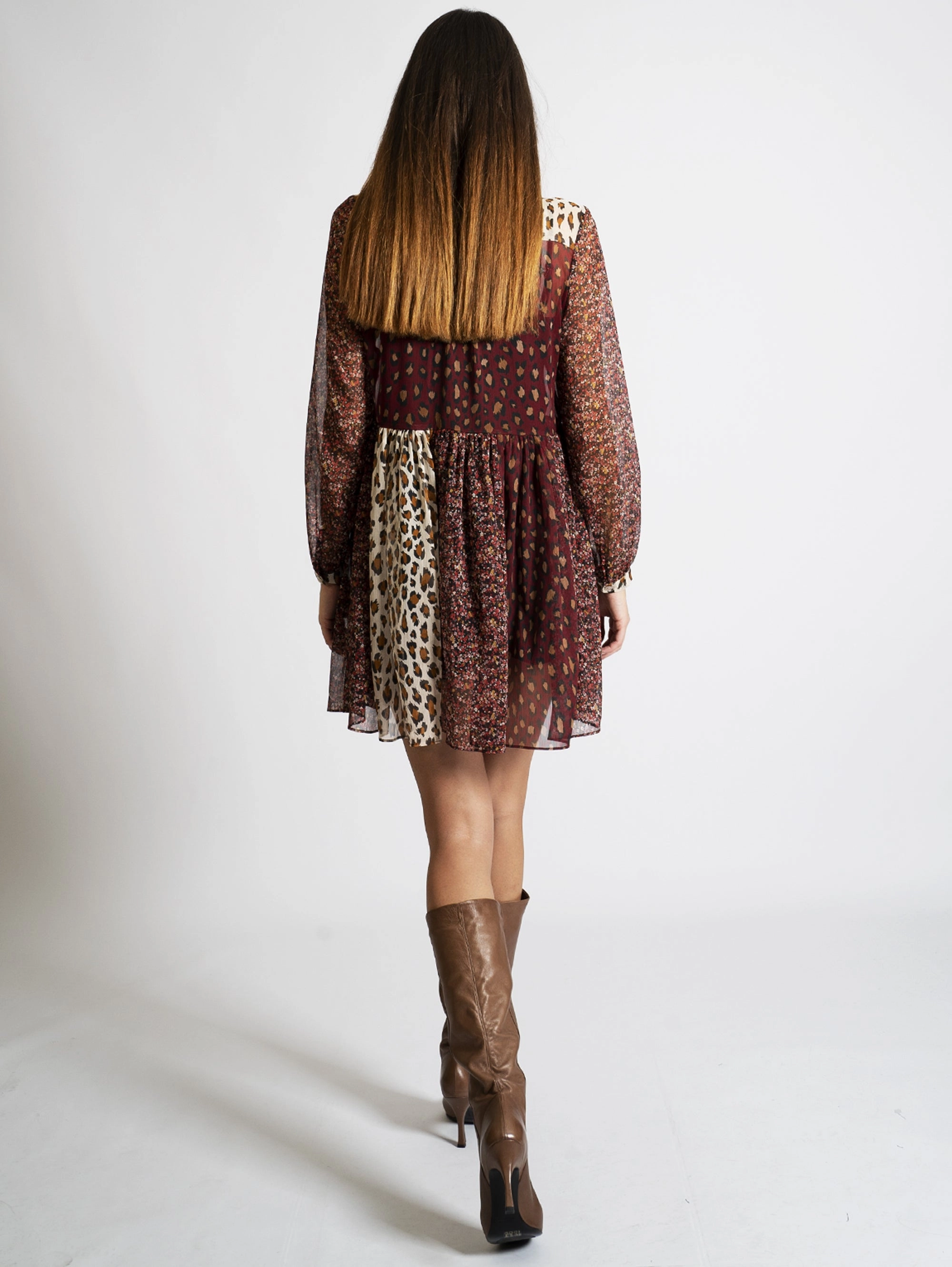 Multicolor Creponne Chemisier Dress