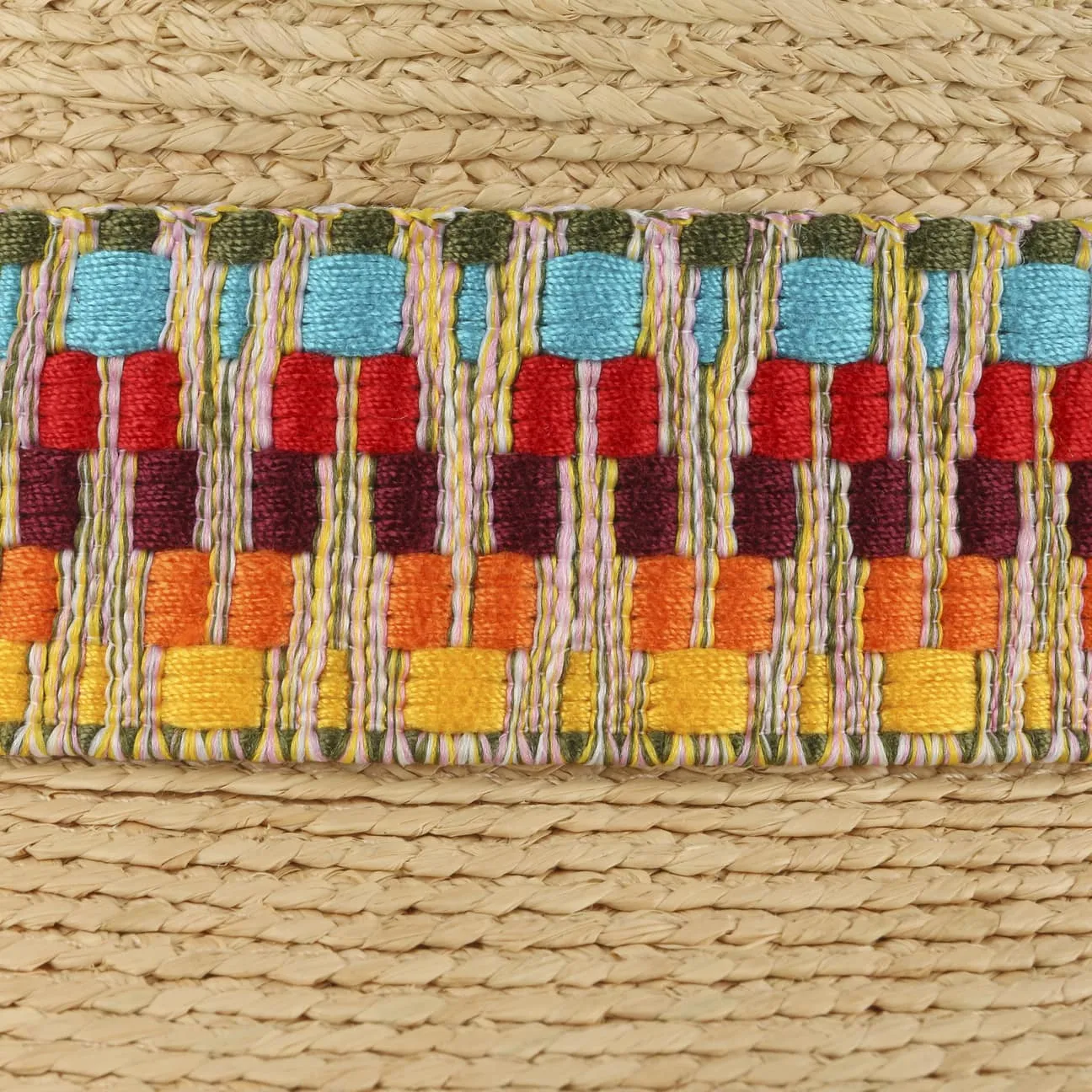 Multicolour Trim Raffia Hat by Lierys