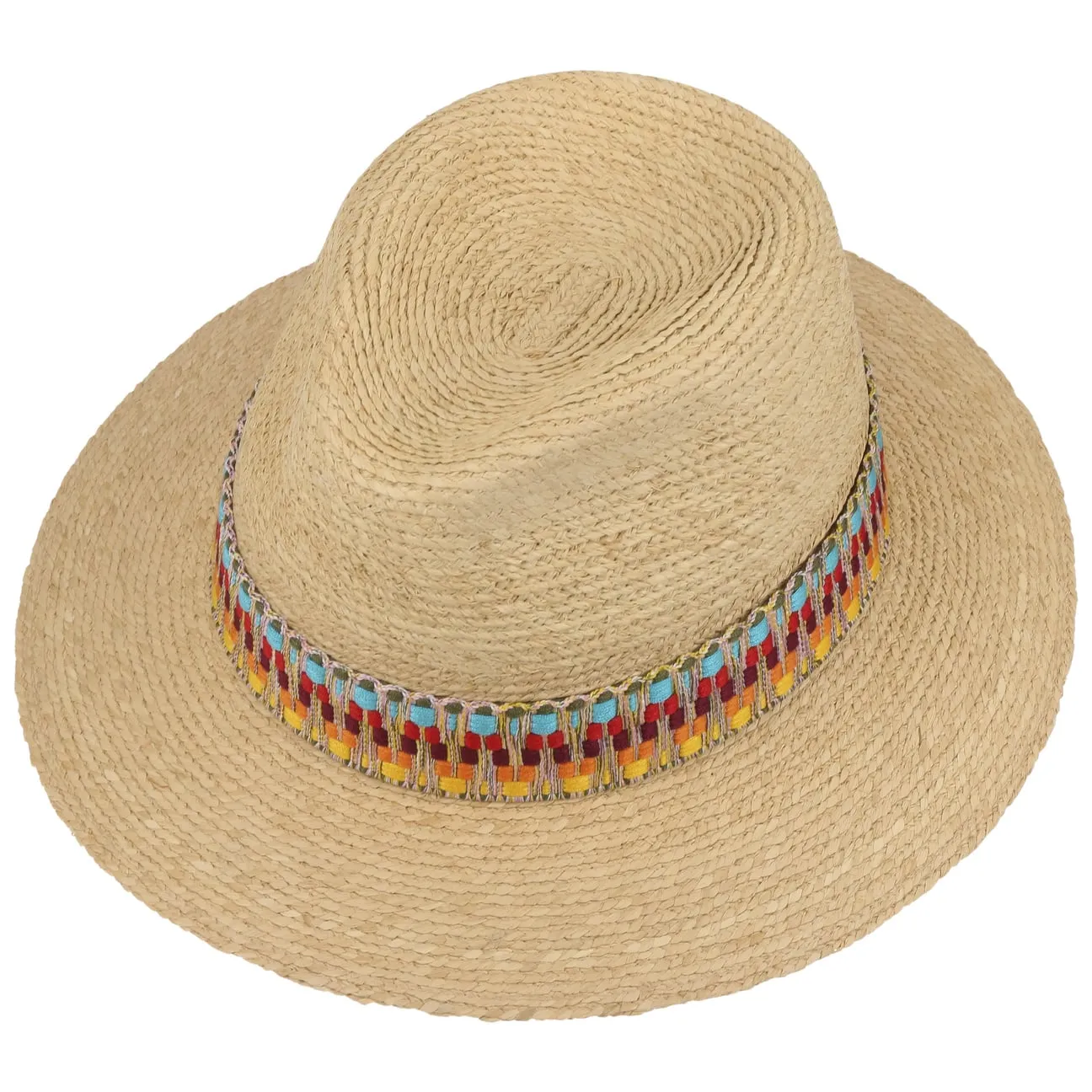 Multicolour Trim Raffia Hat by Lierys