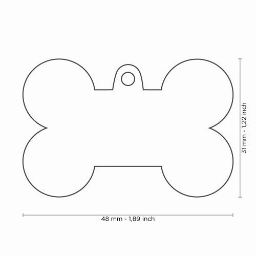 MyFamily ID Tag Basic Collection Bone XL Black in Aluminium