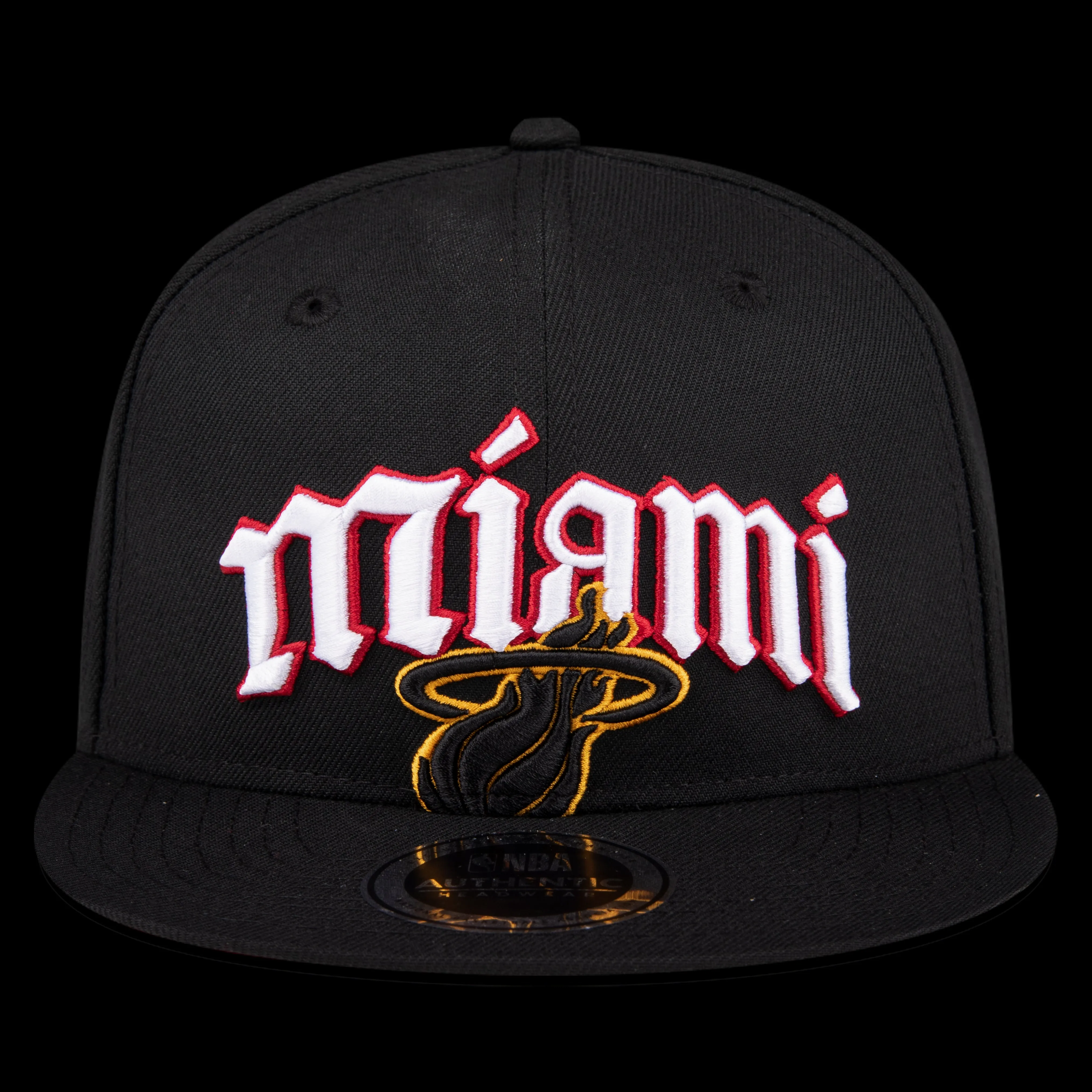 NBA Embroidered Flat Cap - Miami Heat