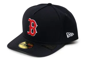 New Era Script Safety Pin Boston Red Socks Fitted Hat xld