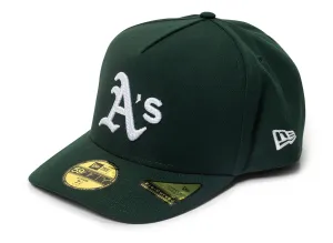 New Era Script Safety Pin Oakland Athletics Fitted Hat xld