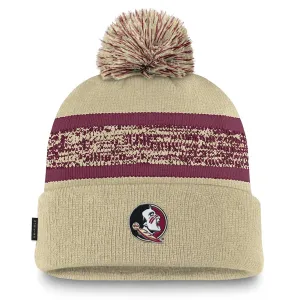 Nike Youth Seminole Logo Cuff Pom Knit Cap - Garnet/Gold