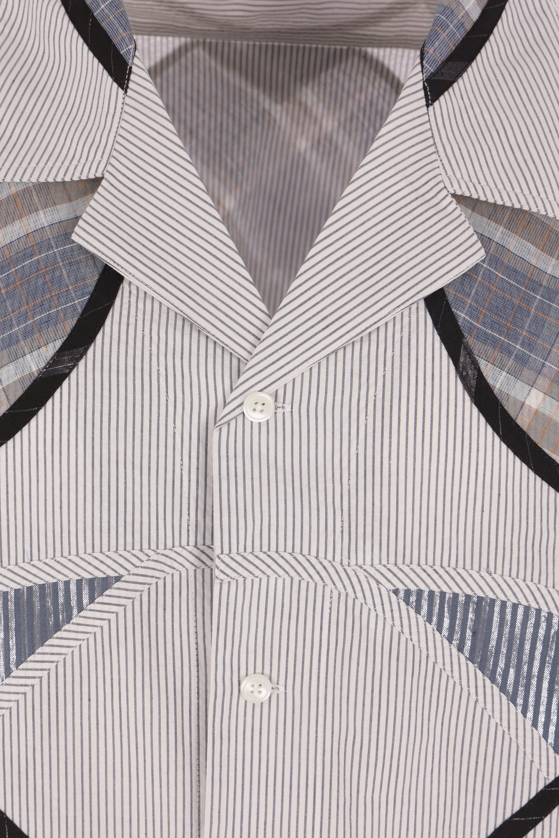 patchwork cotton bowling shirt
