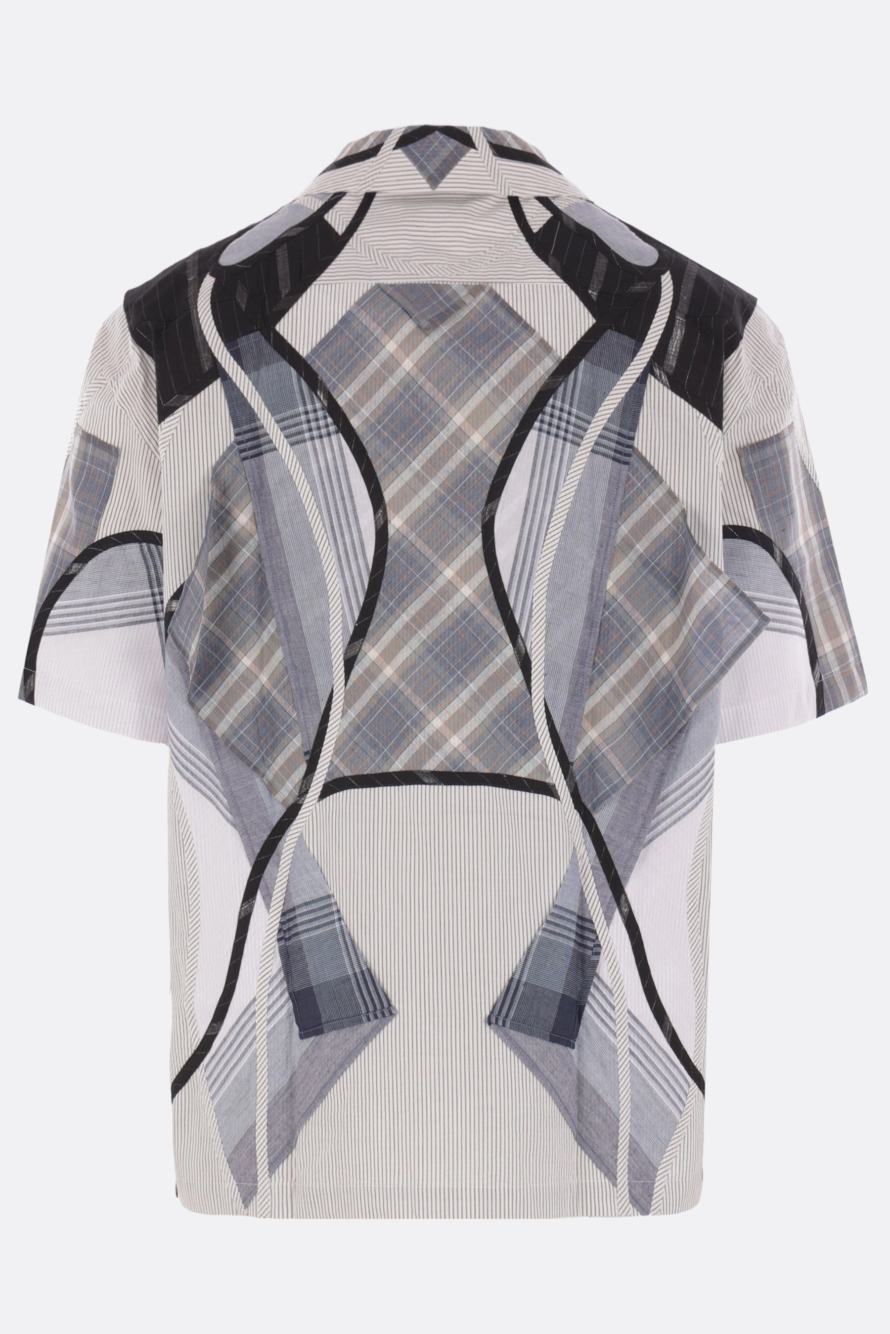 patchwork cotton bowling shirt