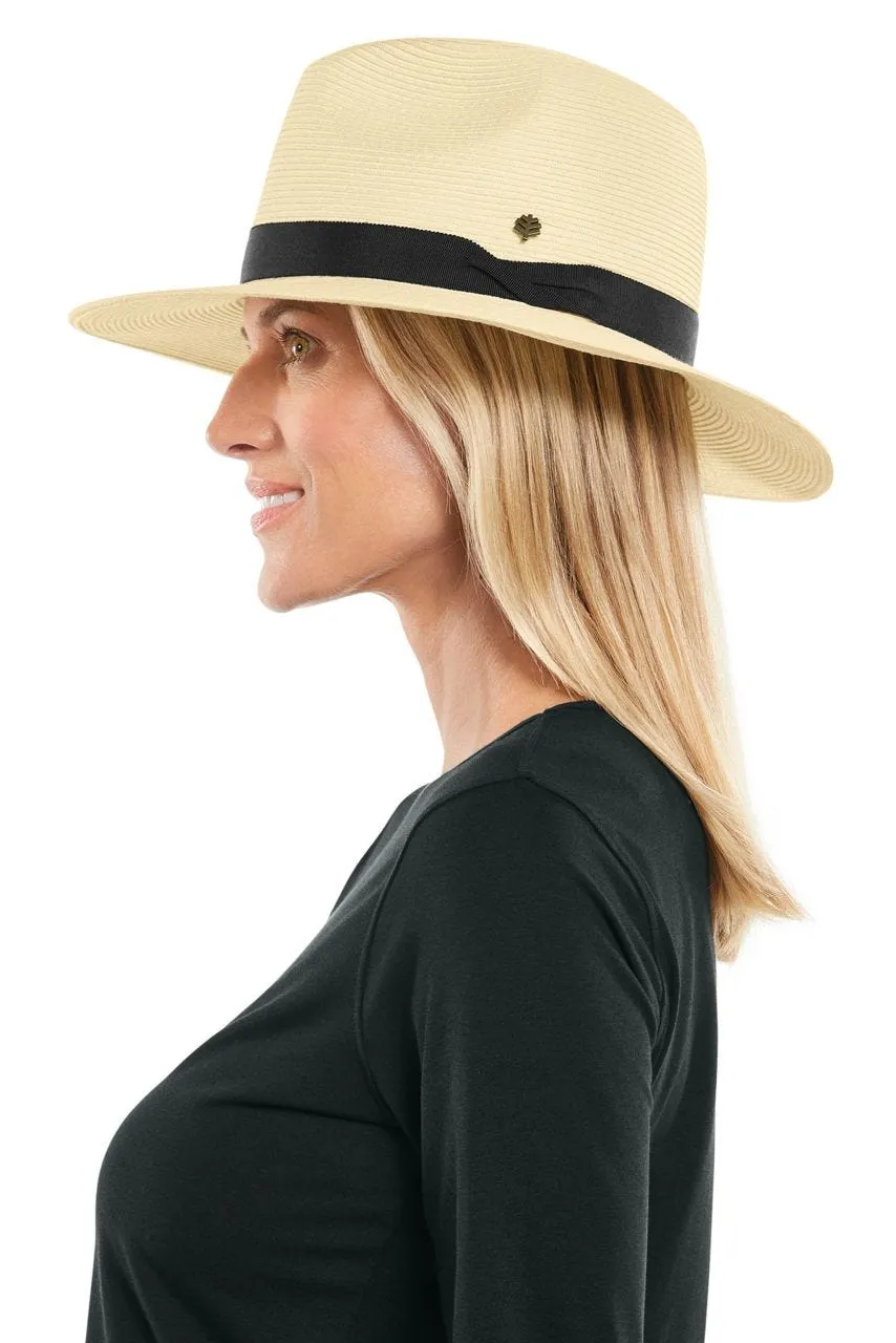 Peyton Panama Style Fedora | Ivory/Black