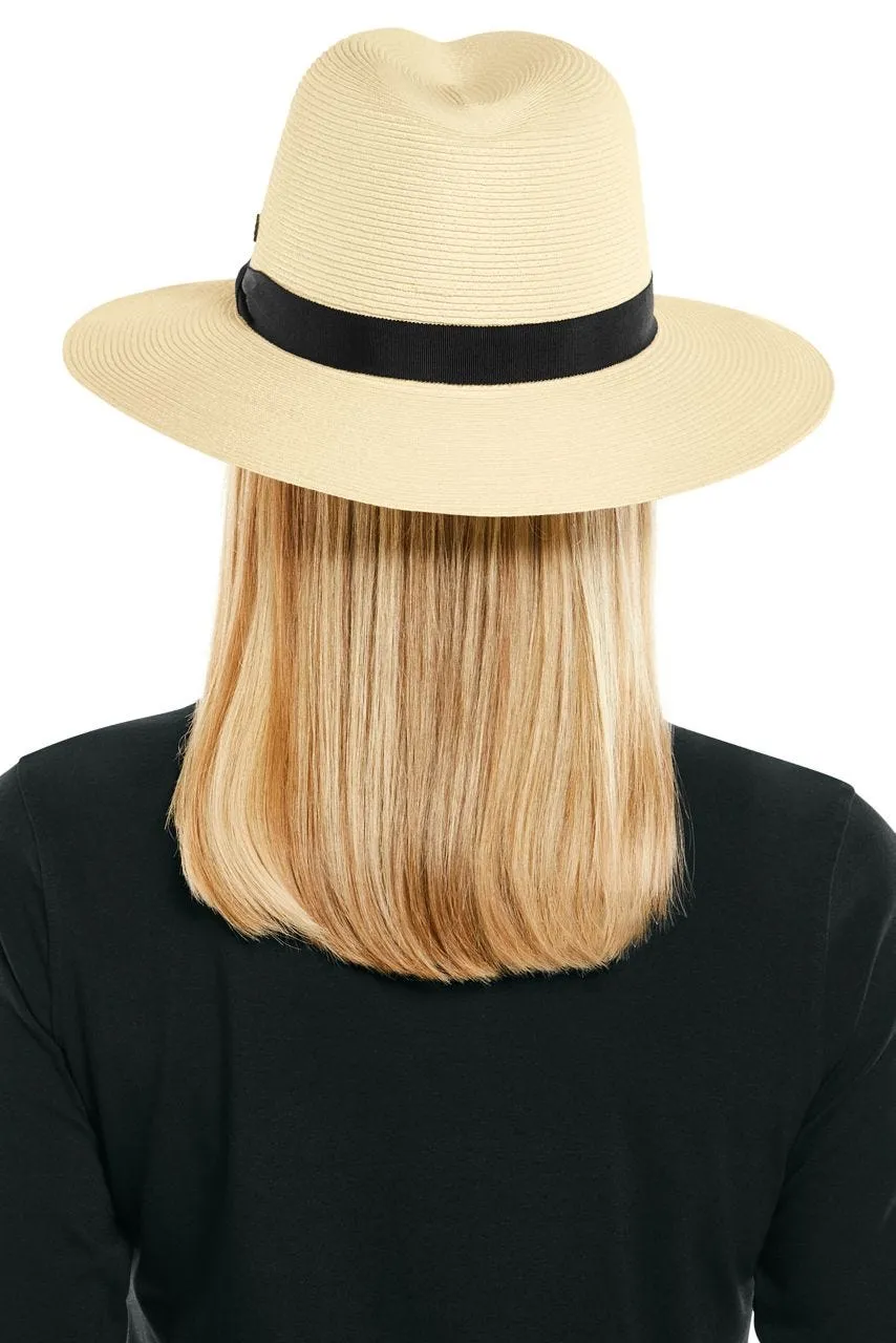 Peyton Panama Style Fedora | Ivory/Black
