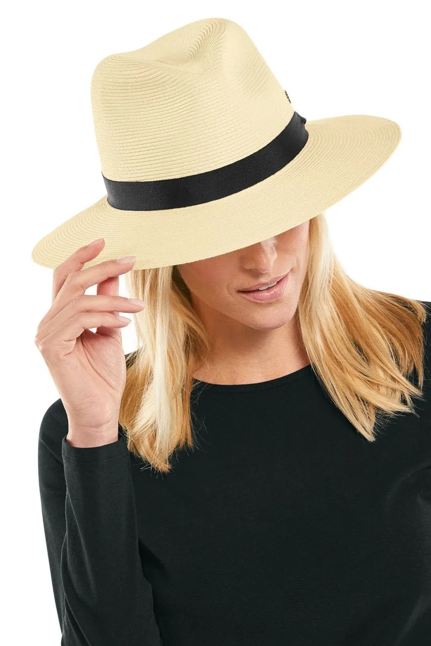 Peyton Panama Style Fedora | Ivory/Black