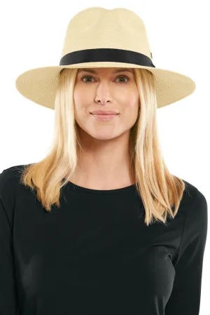 Peyton Panama Style Fedora | Ivory/Black