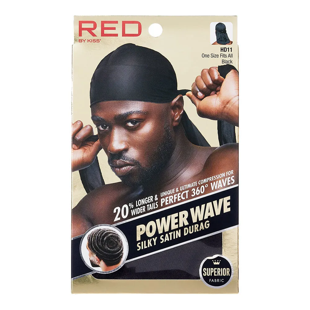 Power Wave Silky Satin Durag- 20% Longer & Wider Tail Perfect 360 Wave Durag [HD11]