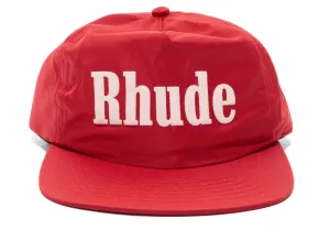 Rhude Satin Logo Hat in Red