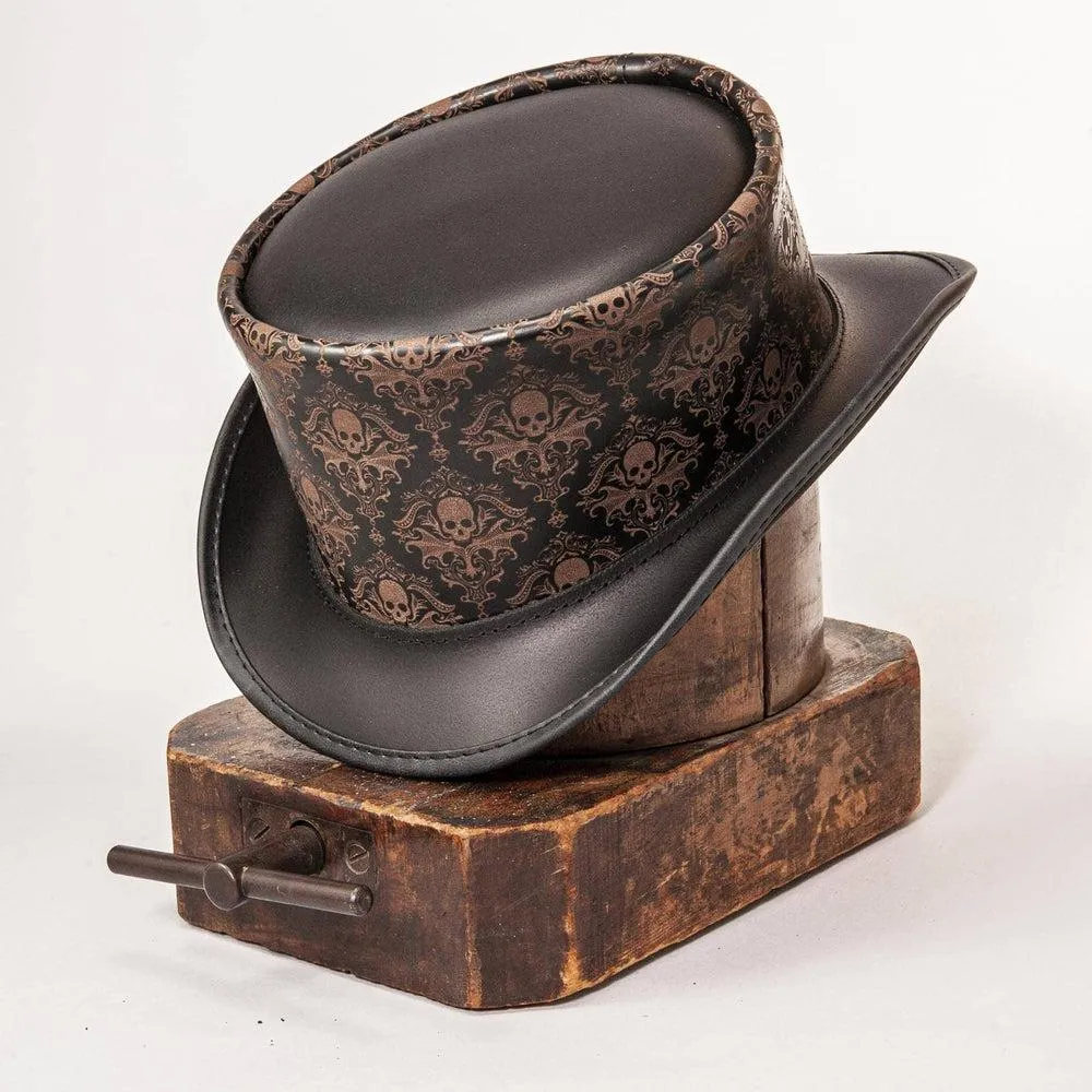 Royal Skull | Mens Leather Top Hat