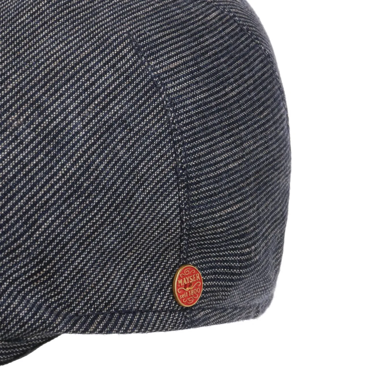 Sidney Linen Stripes Flat Cap by Mayser