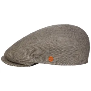 Sidney Linen Stripes Flat Cap by Mayser