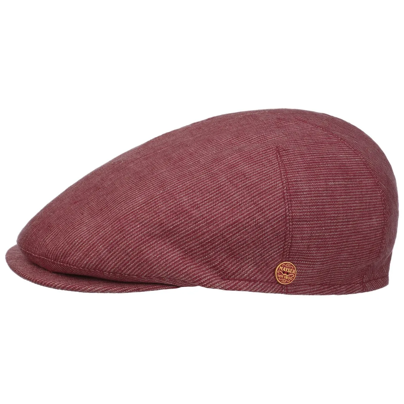 Sidney Linen Stripes Flat Cap by Mayser