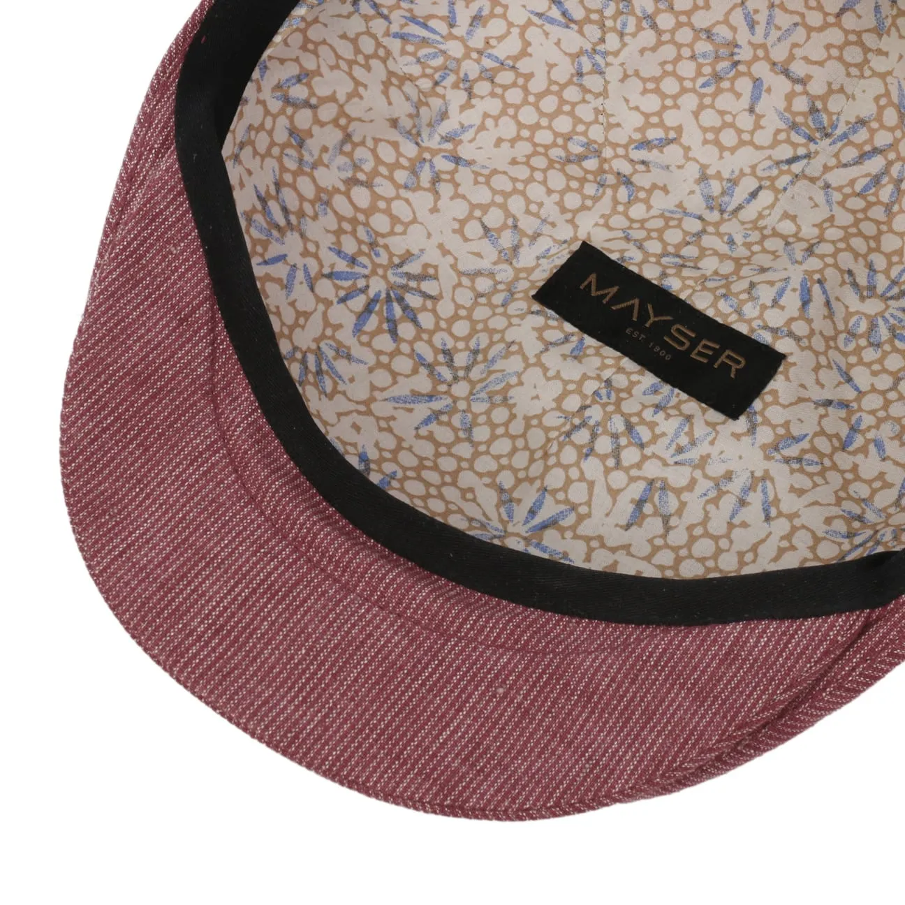 Sidney Linen Stripes Flat Cap by Mayser