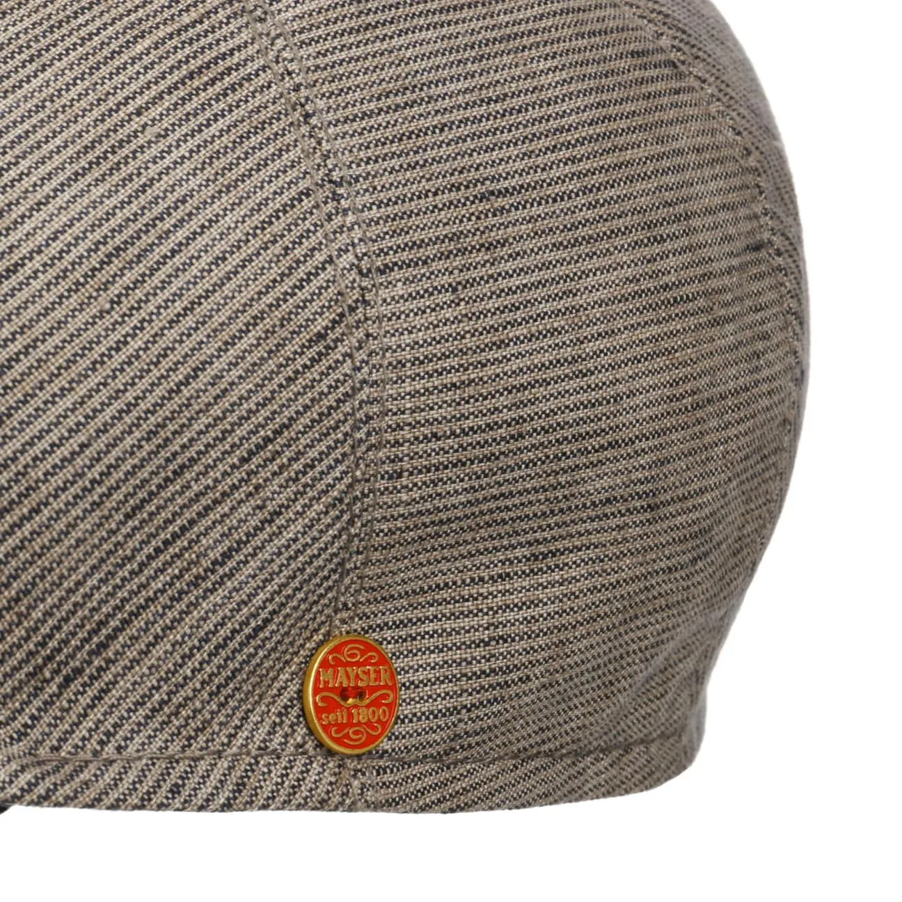 Sidney Linen Stripes Flat Cap by Mayser