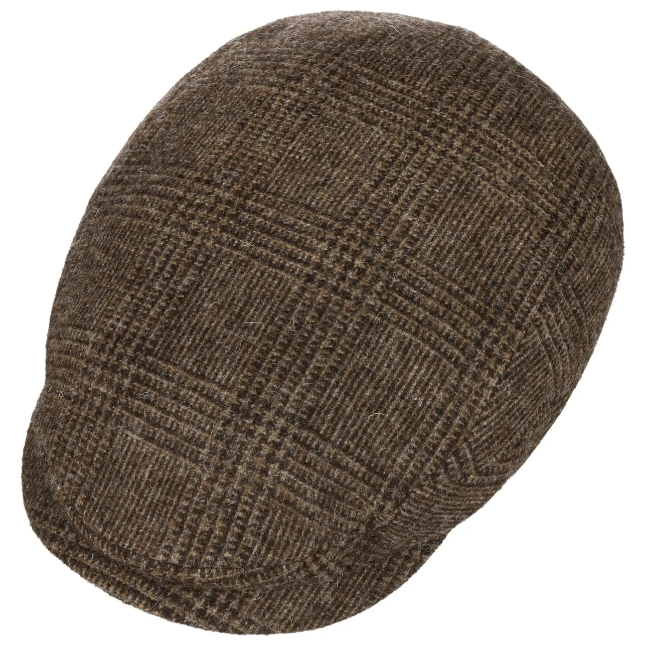 Sustainable Glencheck Driver Flat Cap by Stetson
