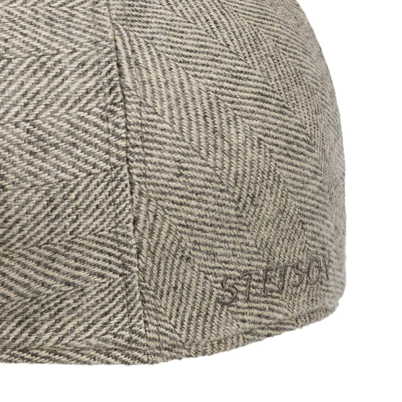 Sustainable Herringbone Flat Cap by Stetson